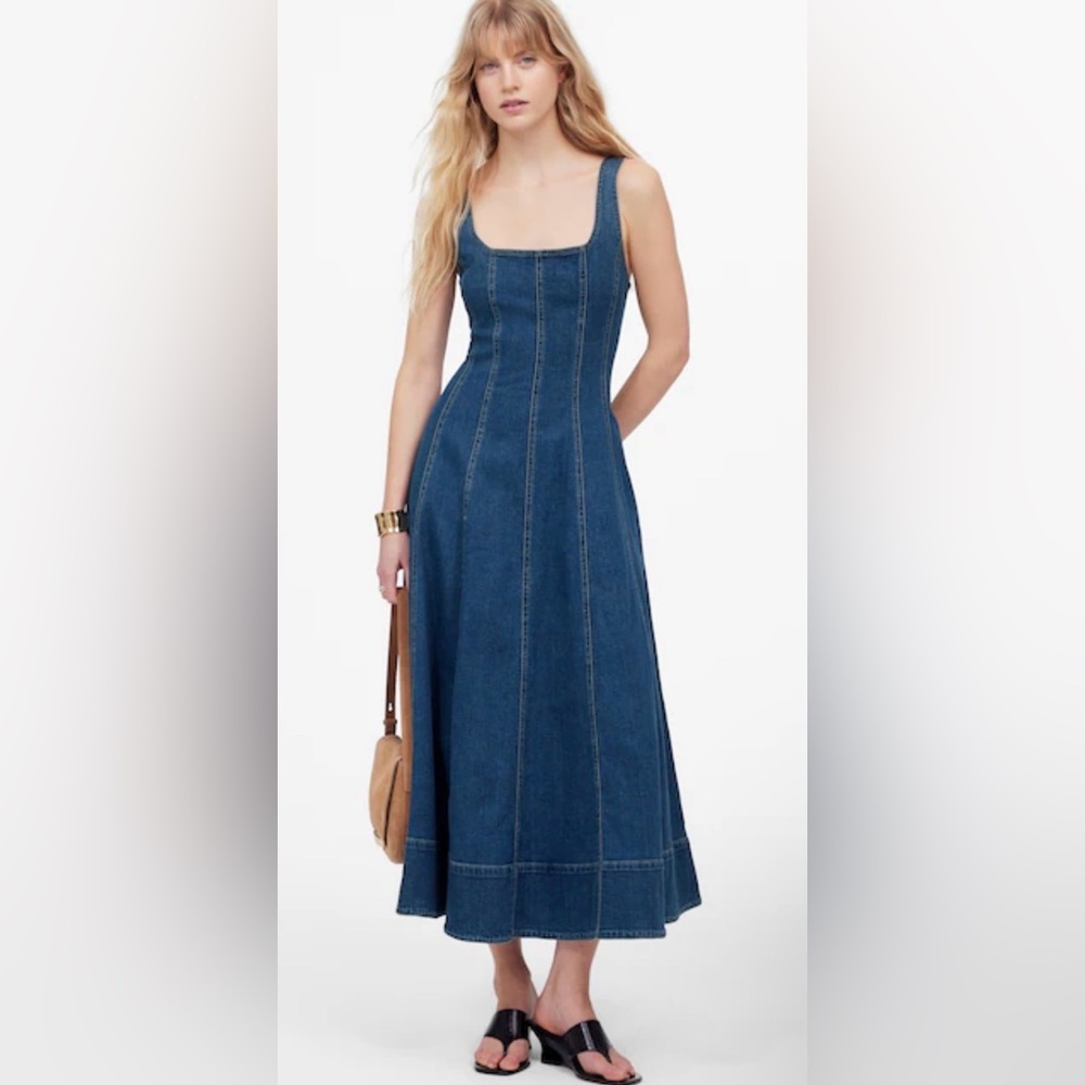 Madewell Blue Denim Midi Dress- Size 6